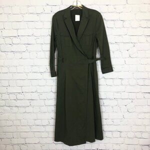NWT J McLaughlin Nikita Wrap Dress Size S Olive Green Pockets